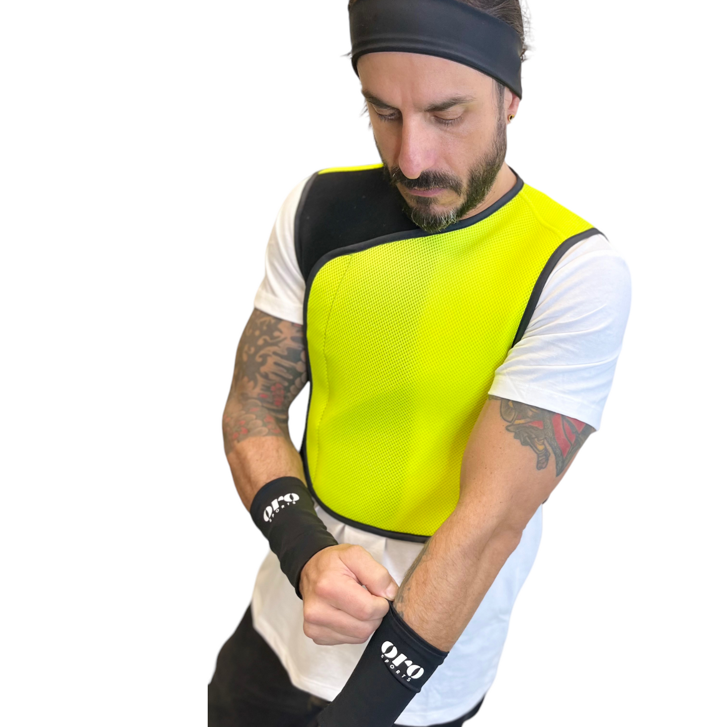 The Ultimo Cooling Vest shown with Cooling Cuffs